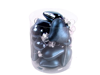 Ozdoba srdce 4cm 12ks modrá