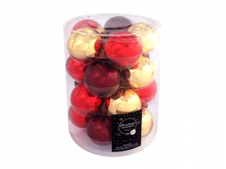 Ozdoba koule 6cm 20ks mix červená,zlatá