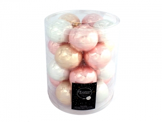 Ozdoba koule 6cm 20ks mix růžová,bílá