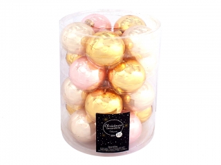 Ozdoba koule 6cm 20ks mix zlatá,šampaň