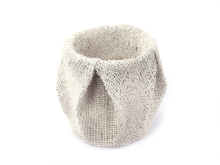 Obal juta 1 2cm kulatý bílý výška 10 cm