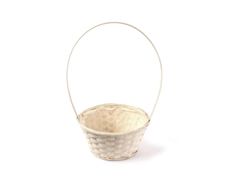 Košík proutí 20 cm kulatý bílý