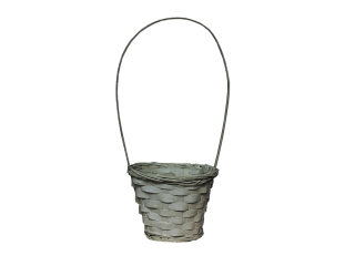 Košík proutí 16 cm kulatý šedý