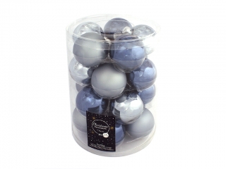 Ozdoba koule 6cm 20ks mix černá,zlatá,bí