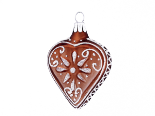 Ozdoba srdce 6cm perník col