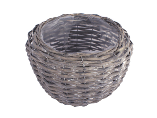 Obal proutí hnízdo 22 cm kulatý šedý