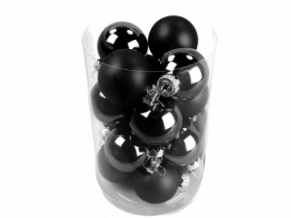 Ozdoba koule 3,5cm 16ks černá