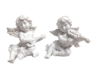 Anděl 8cm keramika muzikanti