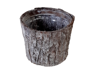 Obal kůra 8cm kulatý šedý