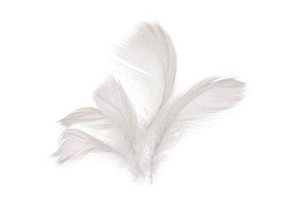 Peříčka přízdoba 13 cm 15 ks bílá