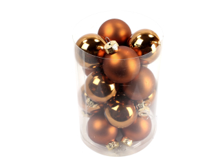 Ozdoba koule 3,5cm 16ks sv.hnědá