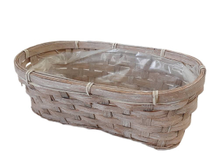 Truhlík proutí 28 cm x 13 cm ovál hnědý