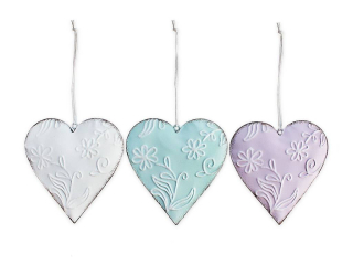 Srdce kov přízdoba 10 cm color