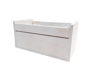 Truhlík dřevěný 30 x 18 cm obdélník bílý 
