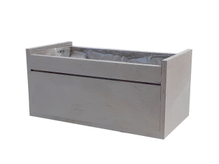 Truhlík dřevo 25cmx8cm šedý obdelník