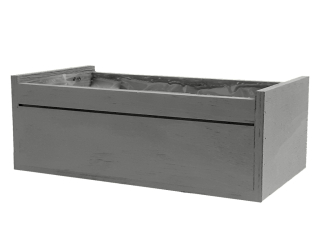 Truhlík dřevěný 41 x 24 cm obdélník šedý