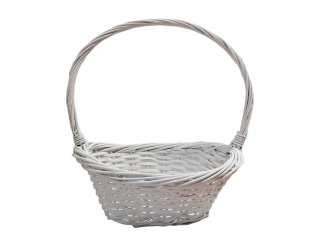Košík proutí 35 cm x 28 cm ovál bílý