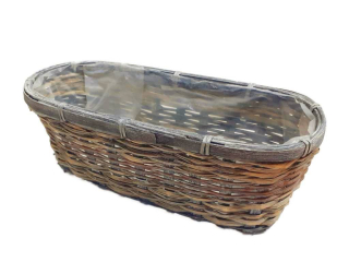 Truhlík proutí 28 cm x 11 cm ovál hnědý