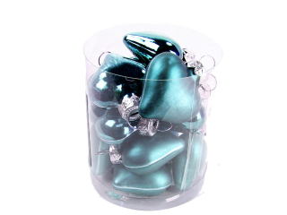 Ozdoba srdce 4cm 12ks světle modrá