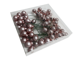 Koule zápich 2cm 72ks růžov lesk mat BOX