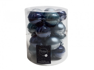 Ozdoba koule 6cm 20ks mix modrá