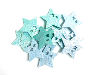 Hvězda filc 4cm 12ks mint nalepovací