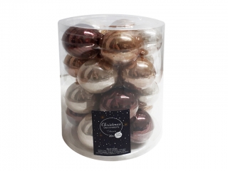 Ozdoba koule 6cm 20ks mix šampaň zlatá