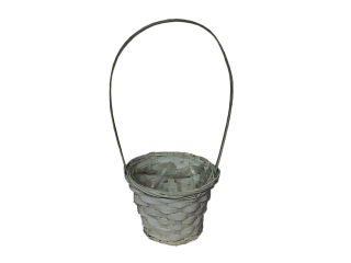 Košík proutí 17 cm kulatý šedý