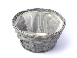 Miska proutí 25cm kulatá šedá
