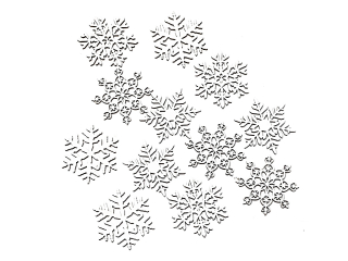 Ozdoba vločka 5cm 12ks dřevo bílá