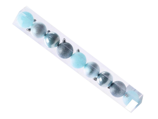 Ozdoba koule 6cm 9ks tuba pistácie plast