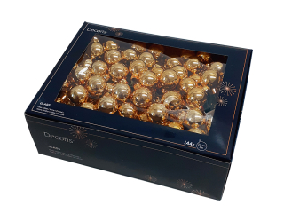 Koule zápich 2,5cm 144ks zlatá lesk BOX