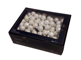 Koule zápich 2,5cm 144ks bílá lesk BOX