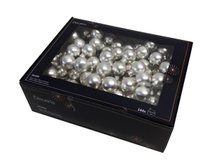 Koule zápich 2,5cm 144ks stříbro mat BOX
