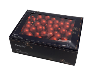 Koule zápich 2,5cm 144ks červená mat BOX