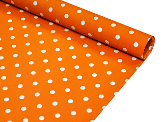 Fólie saten puntík 50cm 9yd oranž