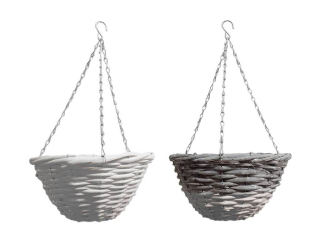 Obal proutí závěs 28 cm kulatý šedý