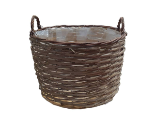 Obal proutí 37 cm kulatý s uchy natural