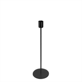 Svícen kov na kónickou svíčku 25 cm černý
