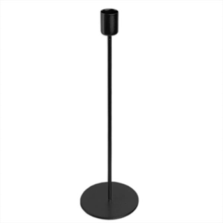 Svícen kov na kónickou svíčku 35 cm černý