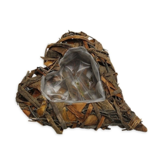 Srdce proutí 28 cm plné s otvorem natural