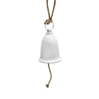 Zvonek kov 13 cm x 8 cm bílý