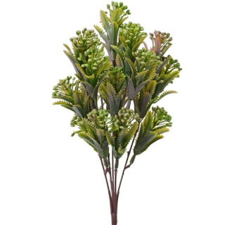 Větvička lístky bobulky 36 cm zelenorůžový