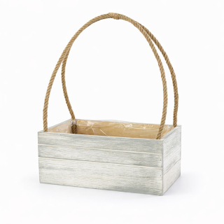 Taška dřevo 30 cm x 18 cm šedý obdélník
