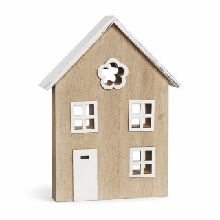 Domek dřevo 16,5cm bílonaturální