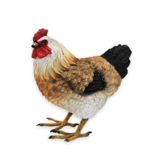 Slepička polyresin 12 cm hnědobílá