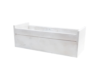 Truhlík dřevěný 35 x 12 cm obdélník bílý