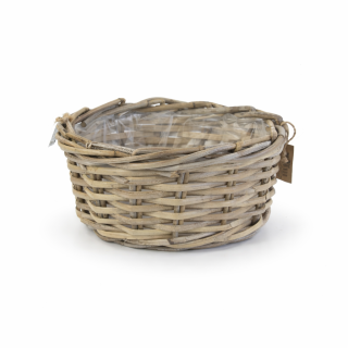 Miska ratan 26 cm kulatá šedá