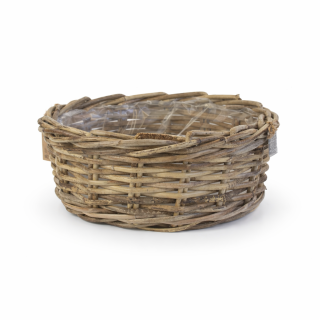 Miska ratan 30 cm kulatá šedá