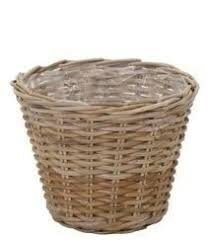 Obal ratan 20 cm kulatý šedý